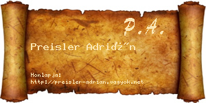 Preisler Adrián névjegykártya